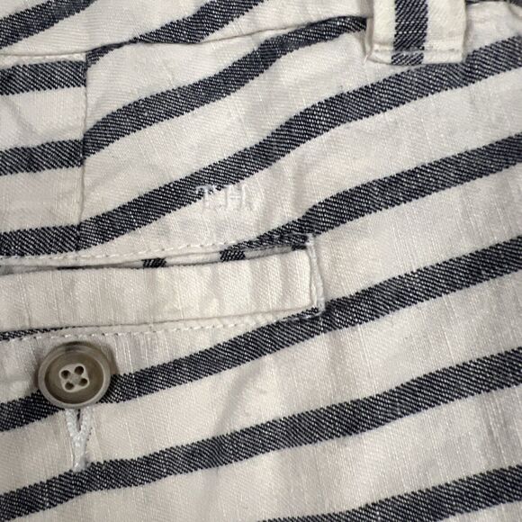 Tommy Hilfiger Shorts Womens 8 White Stripe Flat Front Pockets Linen Blend - Picture 6 of 12